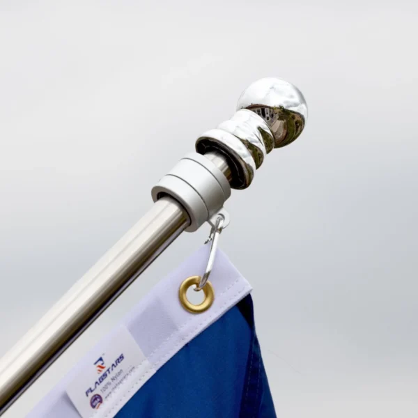 Silver flag pole top
